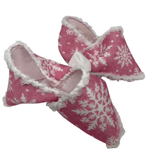 Pink And White Snowflakes Lynlee Blair's Bows
