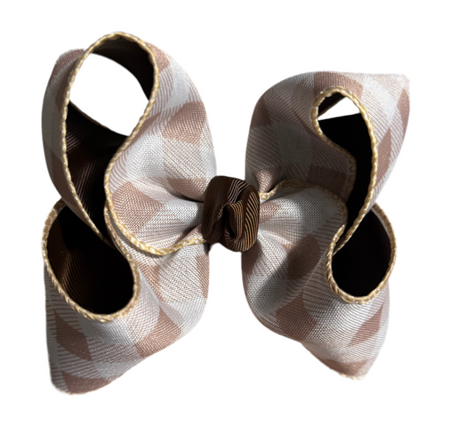 Brown Plaid Bow