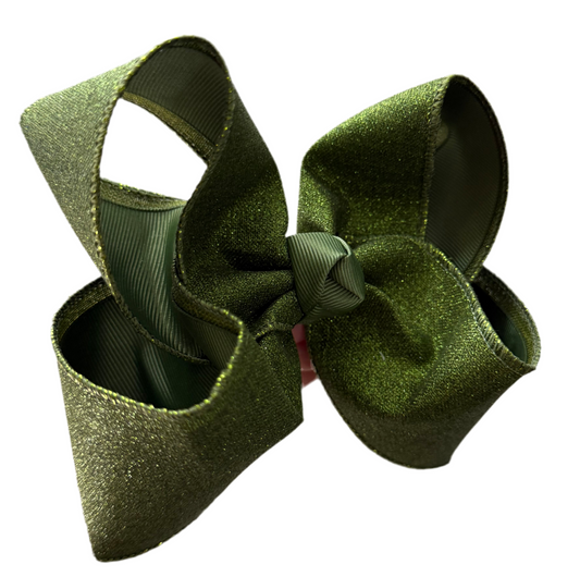 Olive Green Shimmer Bow Lynlee Blair's Bows