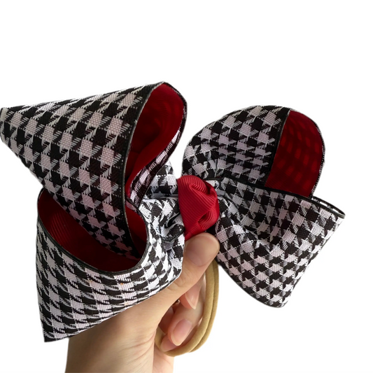 Crimson Houndstooth Lynlee Blair's Bows