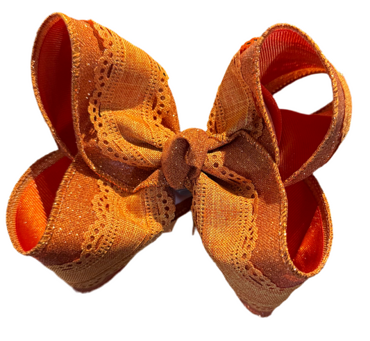 Pumpkin Spice Glitter Bow Lynlee Blair's Bows