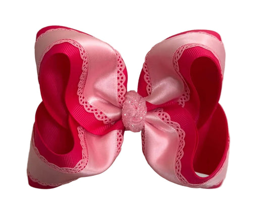 Neon Pink, Light Pink Scallop & Satin Lynlee Blair's Bows
