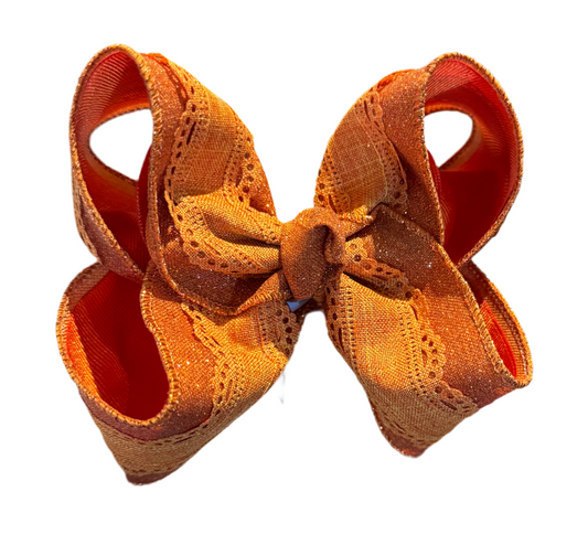 Pumpkin Spice Glitter Bow Lynlee Blair's Bows