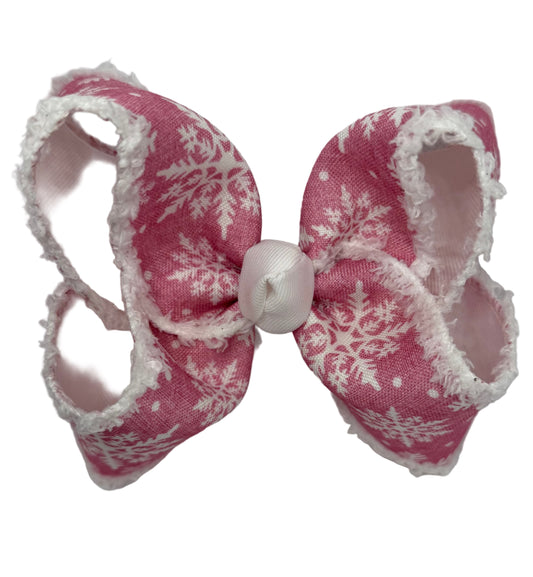Pink And White Snowflakes Lynlee Blair's Bows