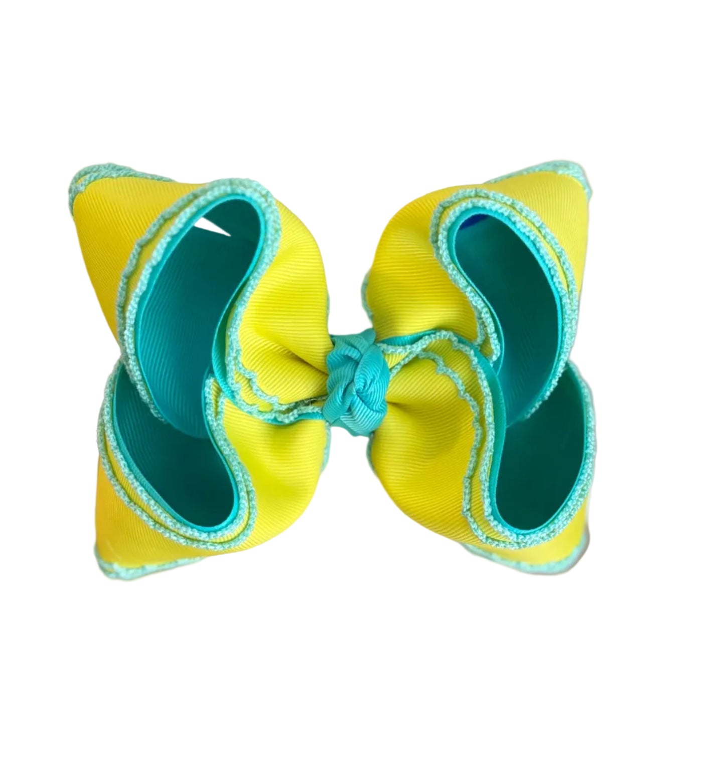 RTS 5” Turquoise/Yellow Double Moonstitch On clip