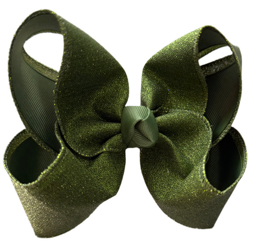 Olive Green Shimmer Bow Lynlee Blair's Bows