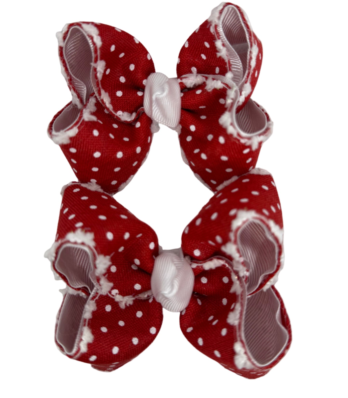 Red Swiss Dot With Snow Edge