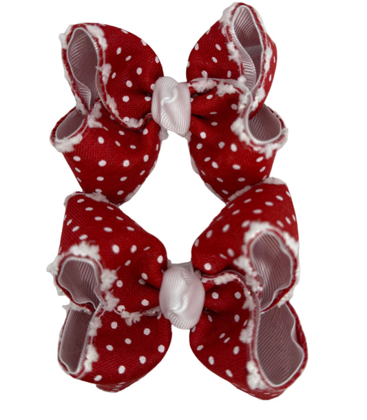 Red Swiss Dot With Snow Edge