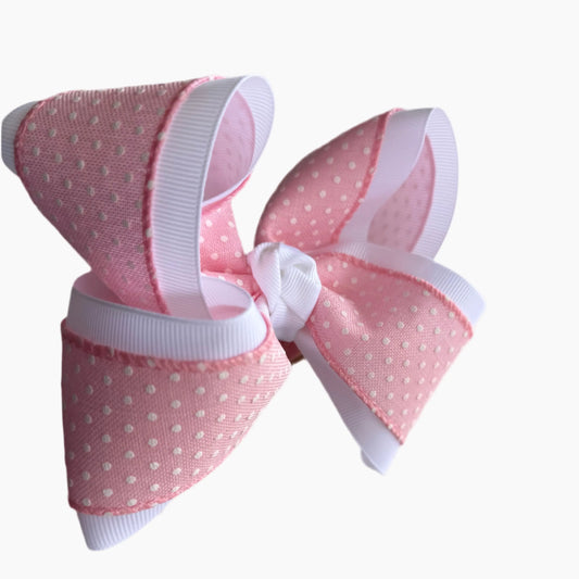 Pink/White Swiss Dot Lynlee Blair's Bows