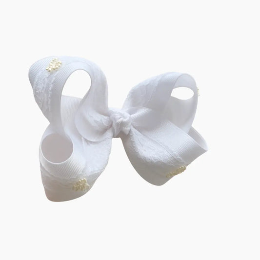 White Lace With Mini Bows Lynlee Blair's Bows