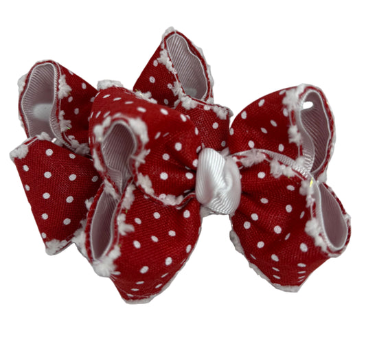 Red Swiss Dot With Snow Edge