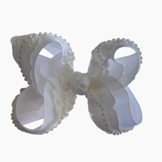 White Ruffle Pearls Lynlee Blair's Bows