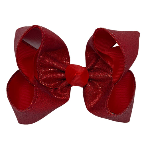 Red Shimmer Bow Lynlee Blair's Bows
