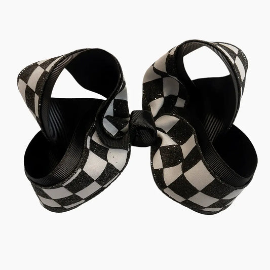 Checkered Glitter Bow Lynlee Blair's Bows